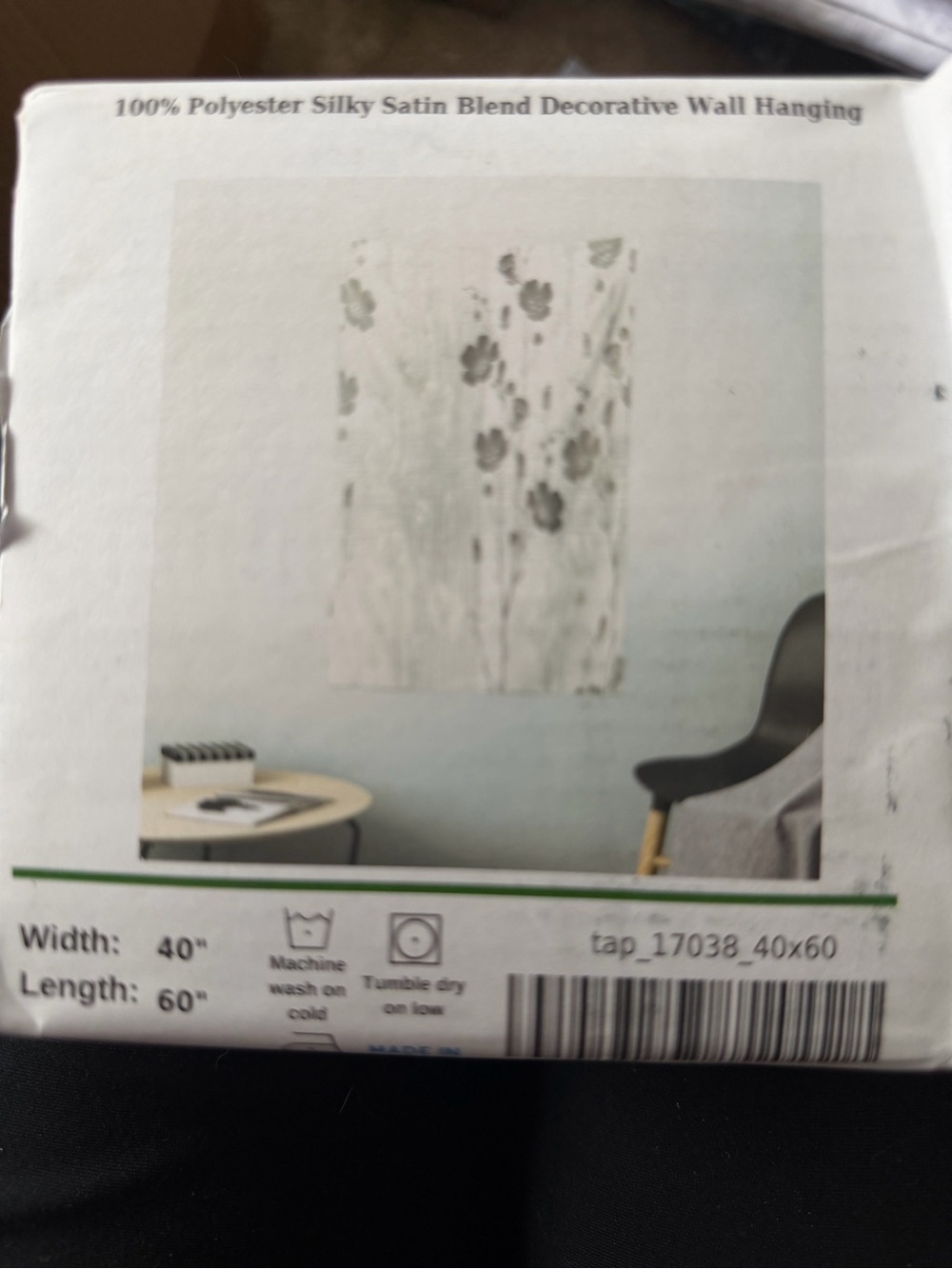 Silky Satin Floral Wall Hanging - White